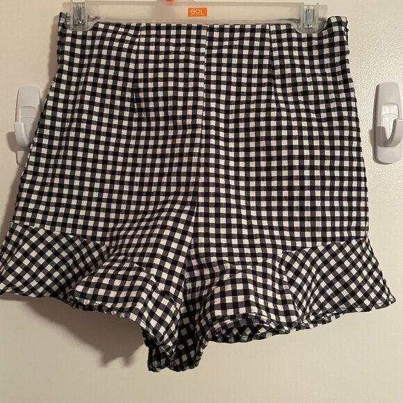 Zara Checker High wasted shorts - Picture 1 of 4